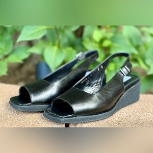 Vintage Bruno Magli Black Kid Slingback Size 7